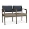 Lesro Lenox 2 Seat Tandem Seating W/ Arm, 43.5 in W 24.5 in L 32 in H LS2103 - alternate 1